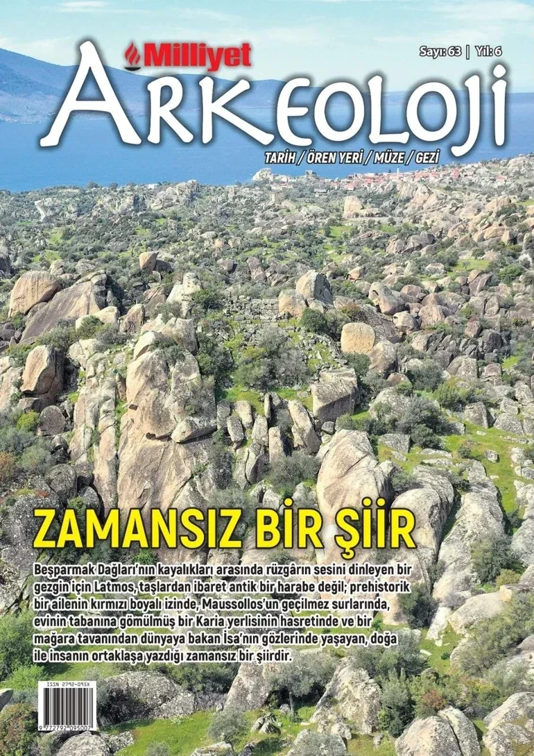 Aydın Akbük yakınlarındaki tarihi Latmos Beşparmak Dağları ve doğal peyzajı.
