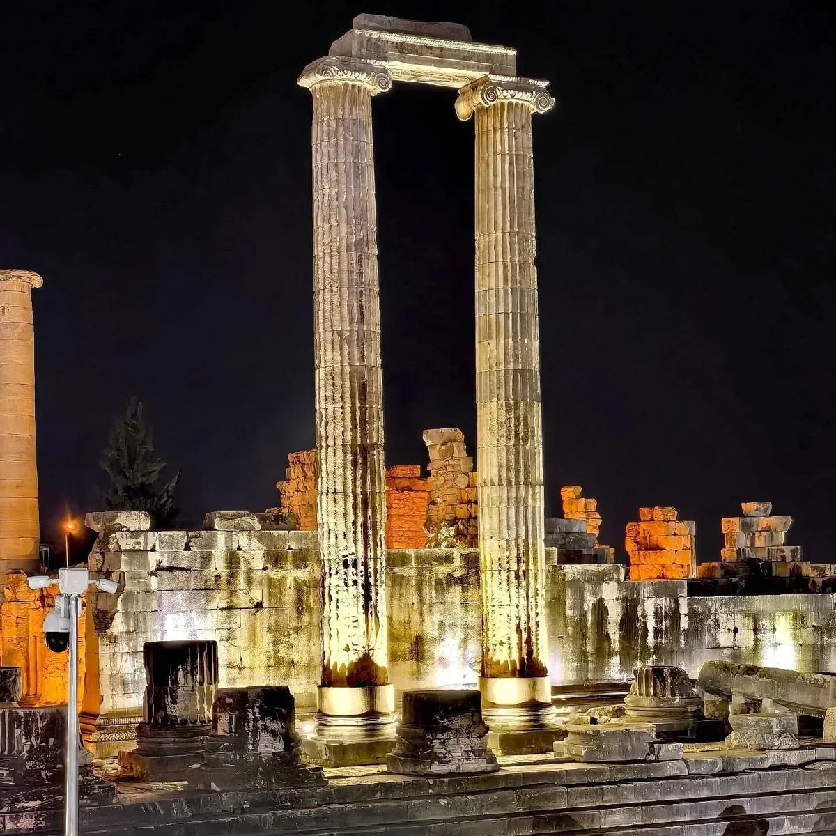 Aydın Didim Apollon Tapınağı gece müzeciliği gezisinde Rehber Efe.