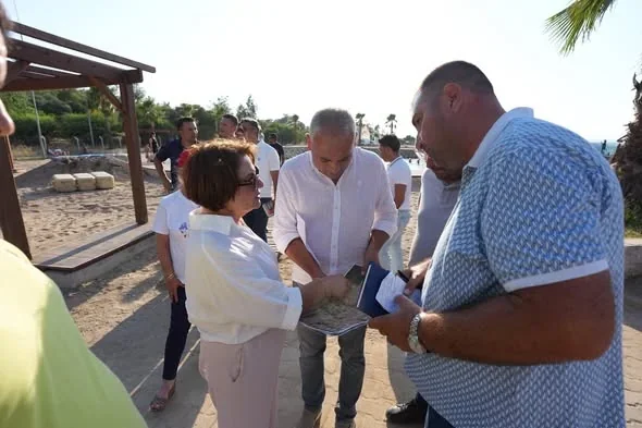 Didim Akbük mahallesi yeşil vizyon kent planlama saha ziyareti Didim Belediyesi yetkilileri.